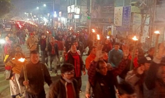 JMC's massive protest in Agartala on 51st Protest Day
